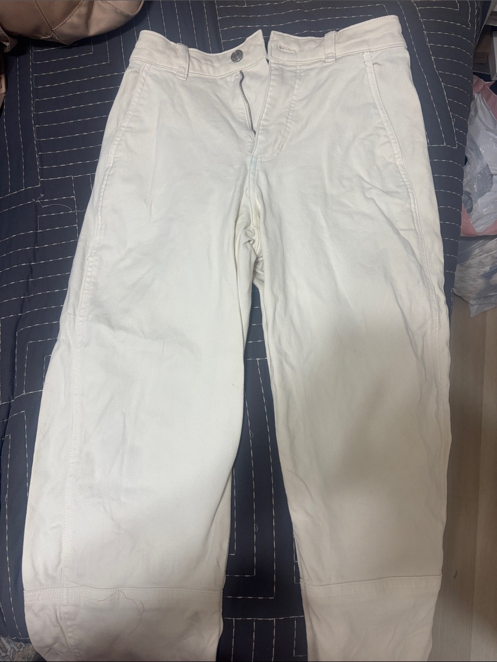 Everlane Barrel Pants White